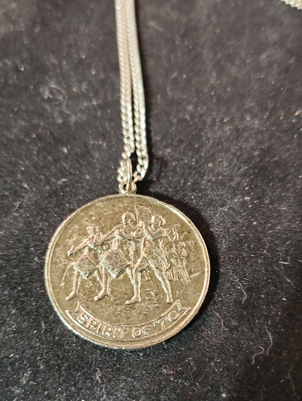 Round Silver Pendant Necklace "Spirit of '76"